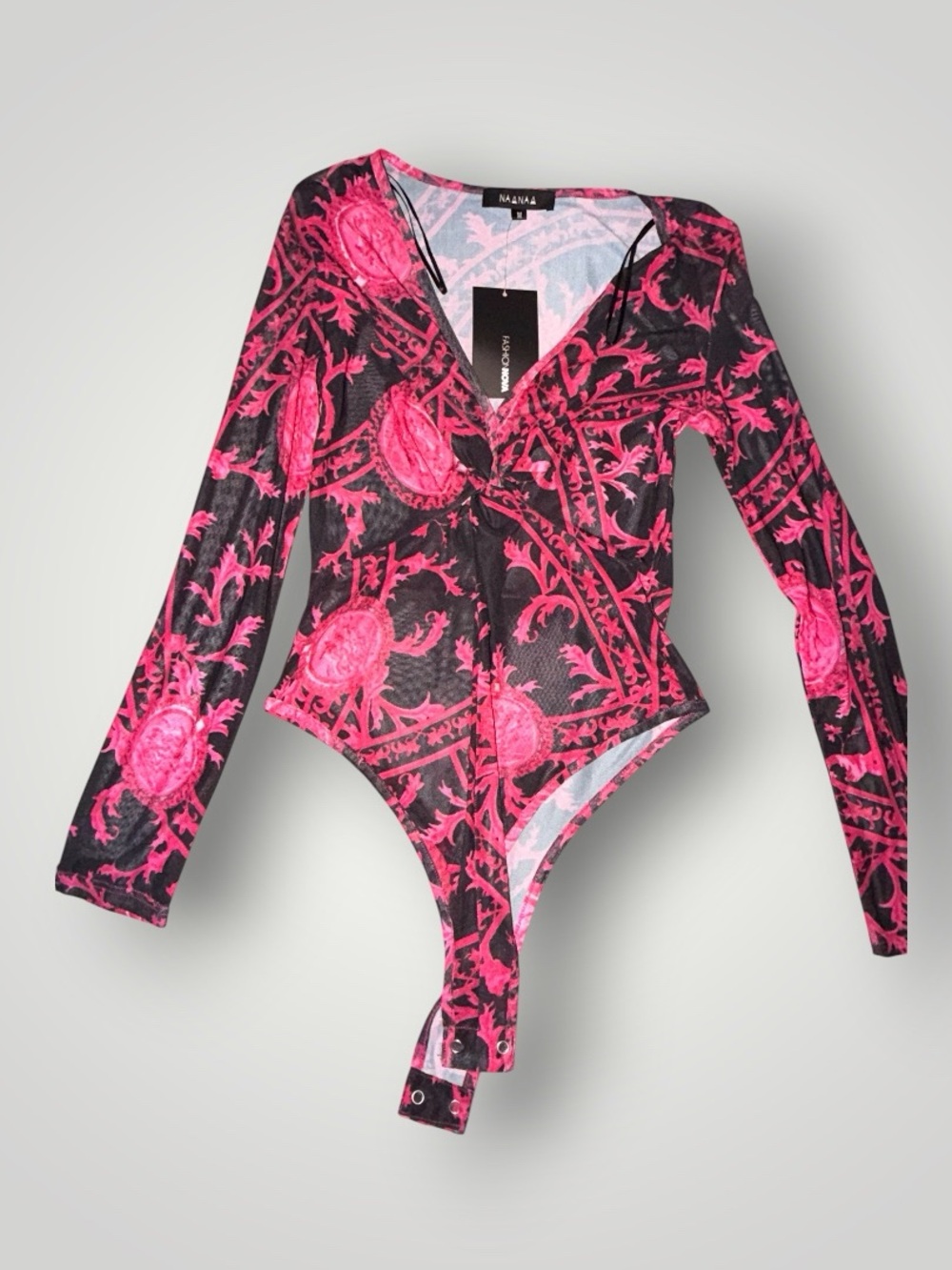 Pink & Black Long Sleeve Bodysuit